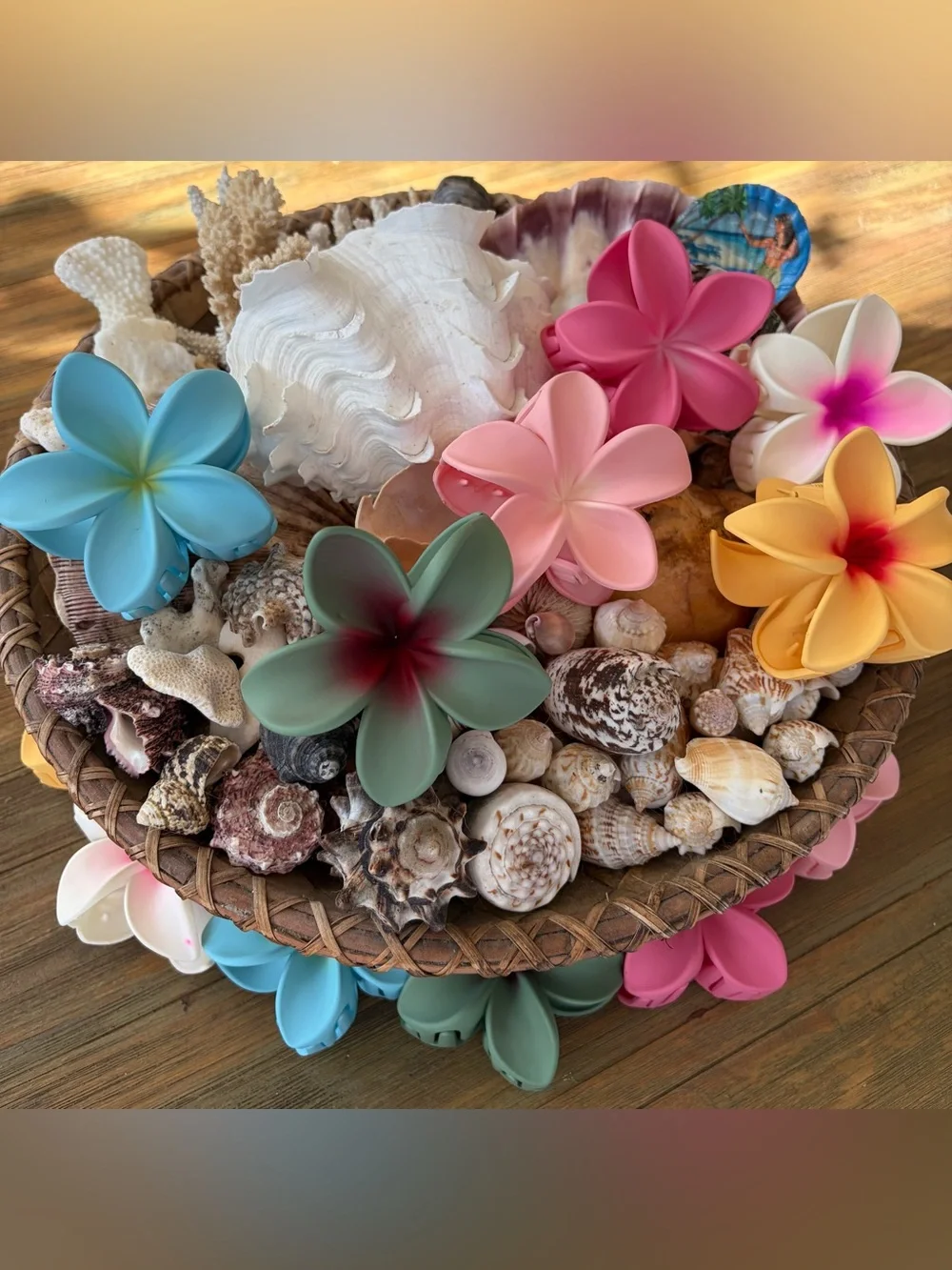 Surf Plumeria Hair Clips - 6 Assorted Pastel Colors
